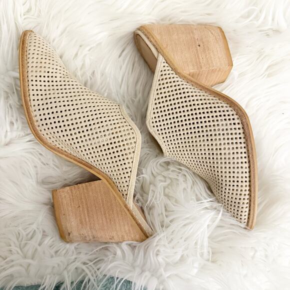 ANTHROPOLOGIE | Blaire Mules Laser Cut Perforated Slide-on Booties Heel | 8.5 - Picture 8 of 9
